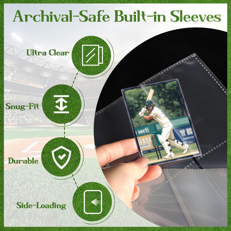 POKONBOY 9 Pocket Baseball Card Binder for 900 Cards, Trading Card Binder Collection Album Holder with Sleeves for Football Sports Games Cards - Image 4